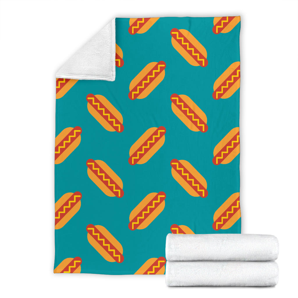 Hot Dog Pattern Print Design 03 Premium Blanket