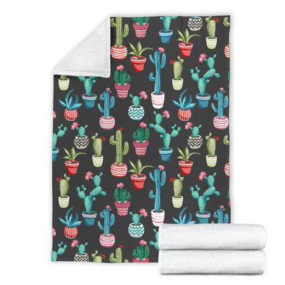 Cactus Pattern Print Design 02 Premium Blanket