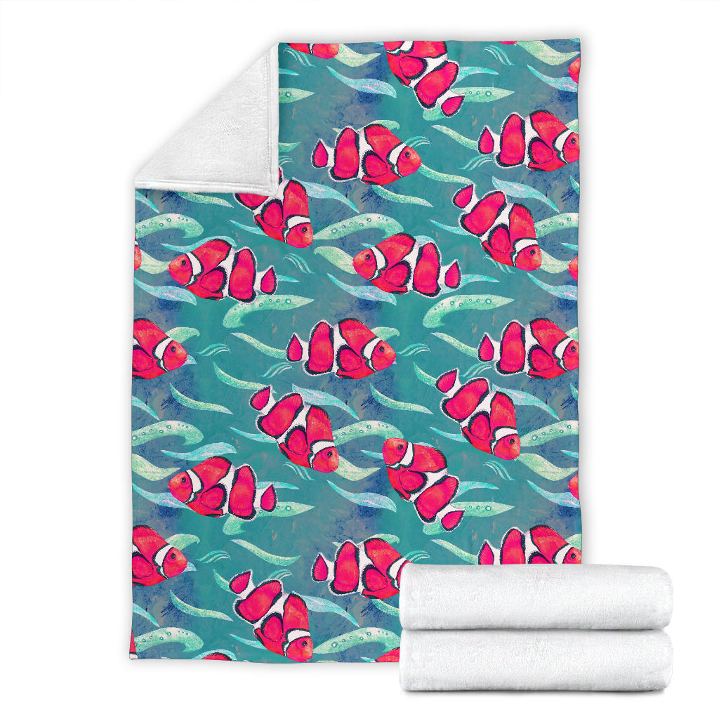 Clownfish Pattern Print Design 02 Premium Blanket
