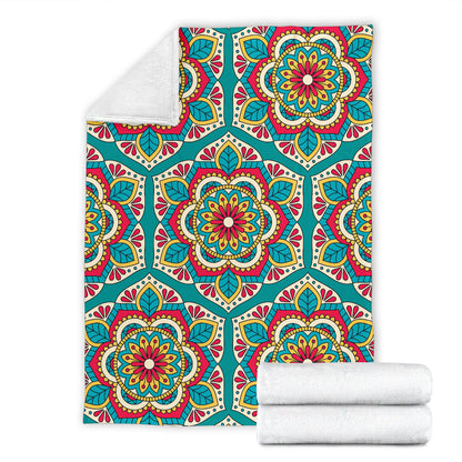 Mandala Pattern Print Design 03 Premium Blanket