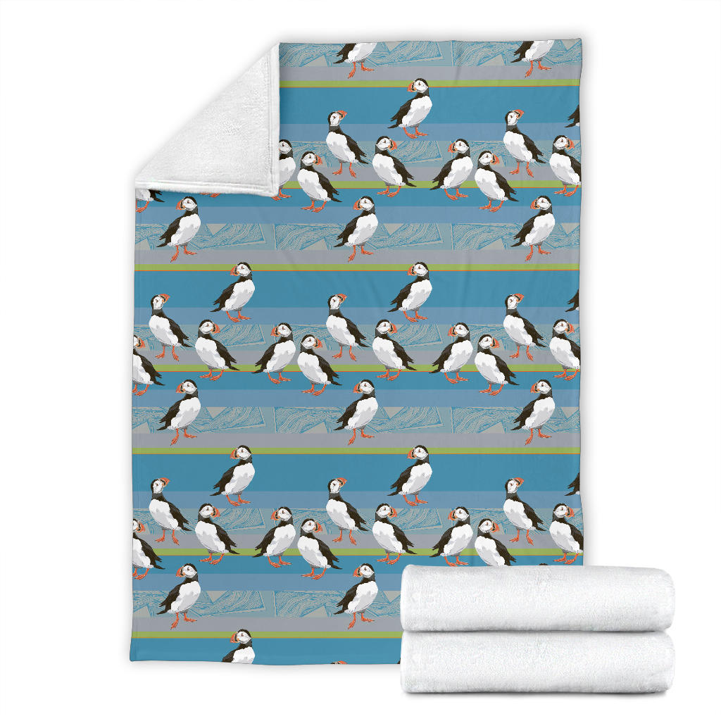 Puffin Pattern Print Design A01 Premium Blanket