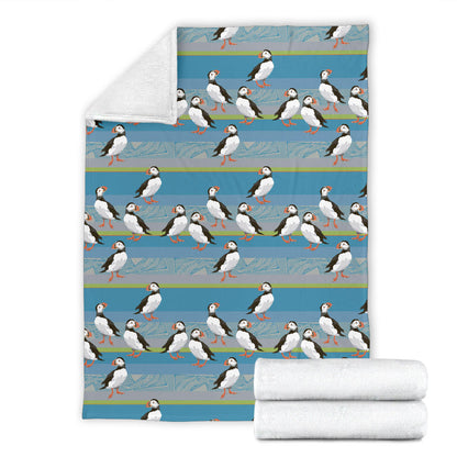 Puffin Pattern Print Design A01 Premium Blanket