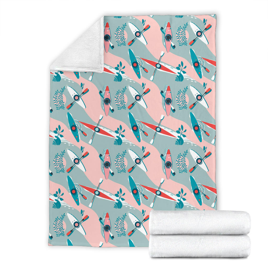 Kayak Pattern Print Design 05 Premium Blanket