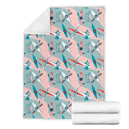 Kayak Pattern Print Design 05 Premium Blanket