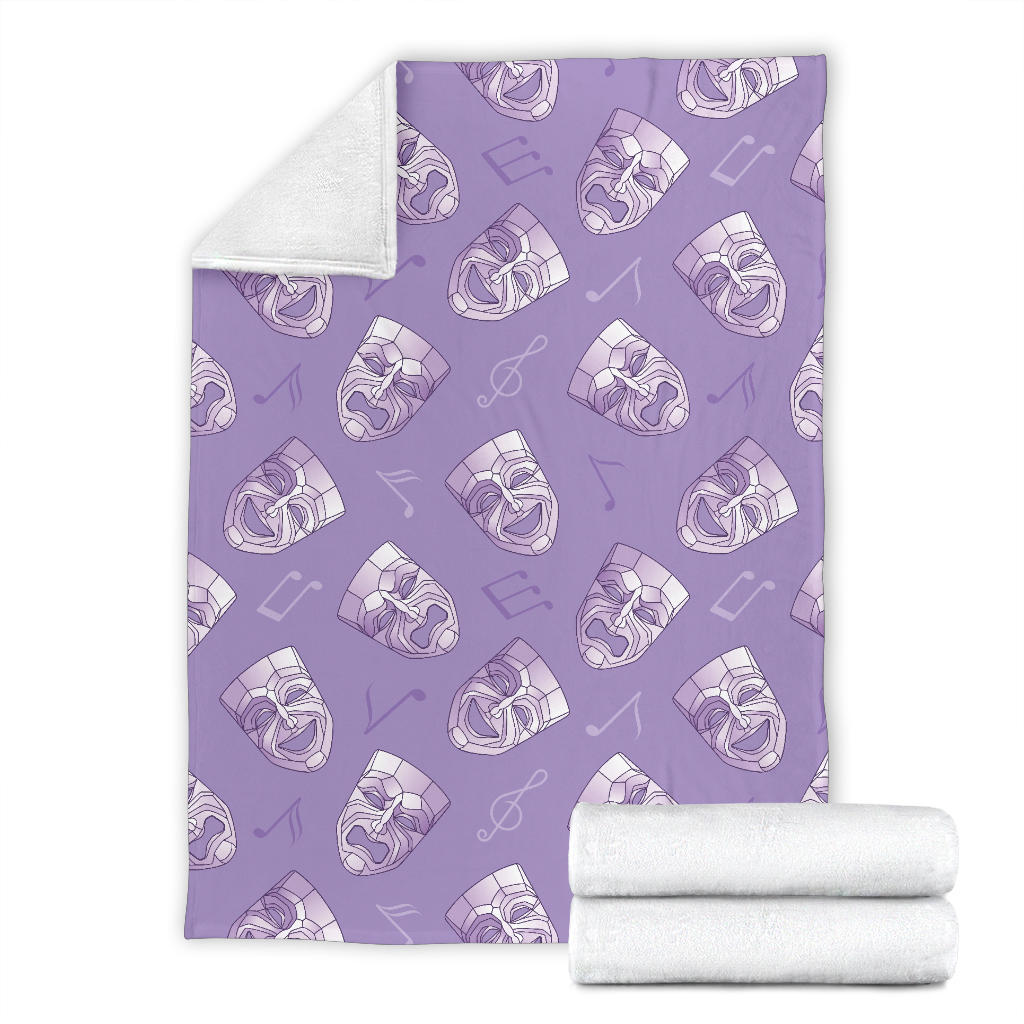 Acting Mask Pattern Print Design 05 Premium Blanket