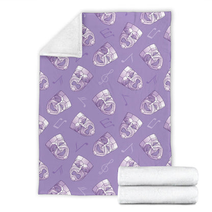 Acting Mask Pattern Print Design 05 Premium Blanket