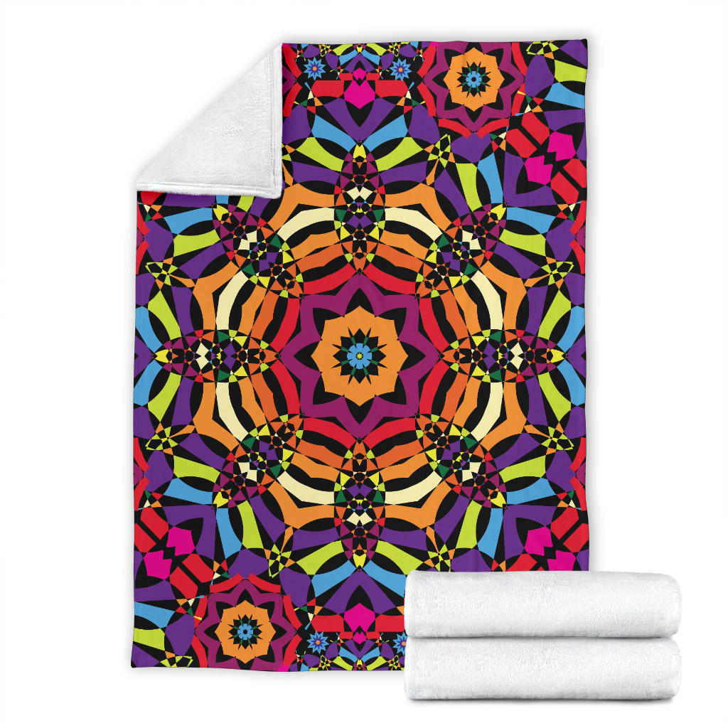 Kaleidoscope Pattern Print Design 01 Premium Blanket