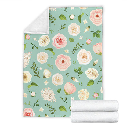 Lisianthus Pattern Print Design 01 Premium Blanket