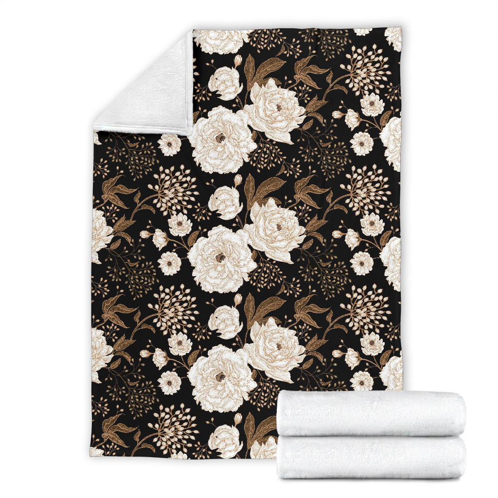Peony Pattern Print Design A02 Premium Blanket