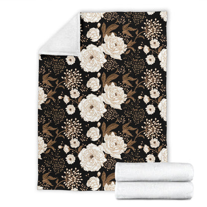 Peony Pattern Print Design A02 Premium Blanket