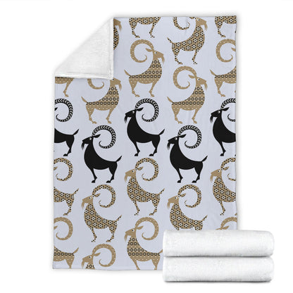 Goat Pattern Print Design 03 Premium Blanket