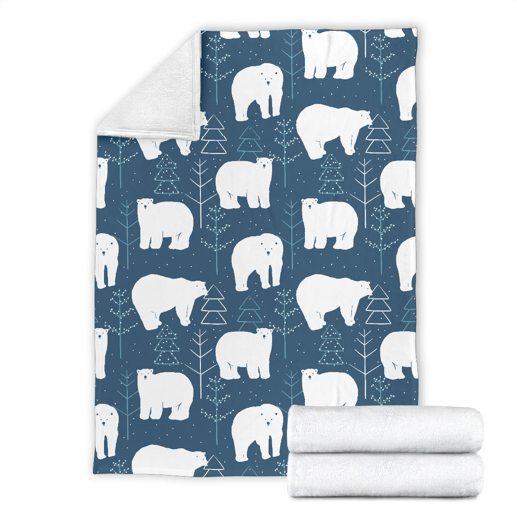 Polar Bear Pattern Print Design A01 Premium Blanket