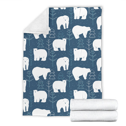 Polar Bear Pattern Print Design A01 Premium Blanket