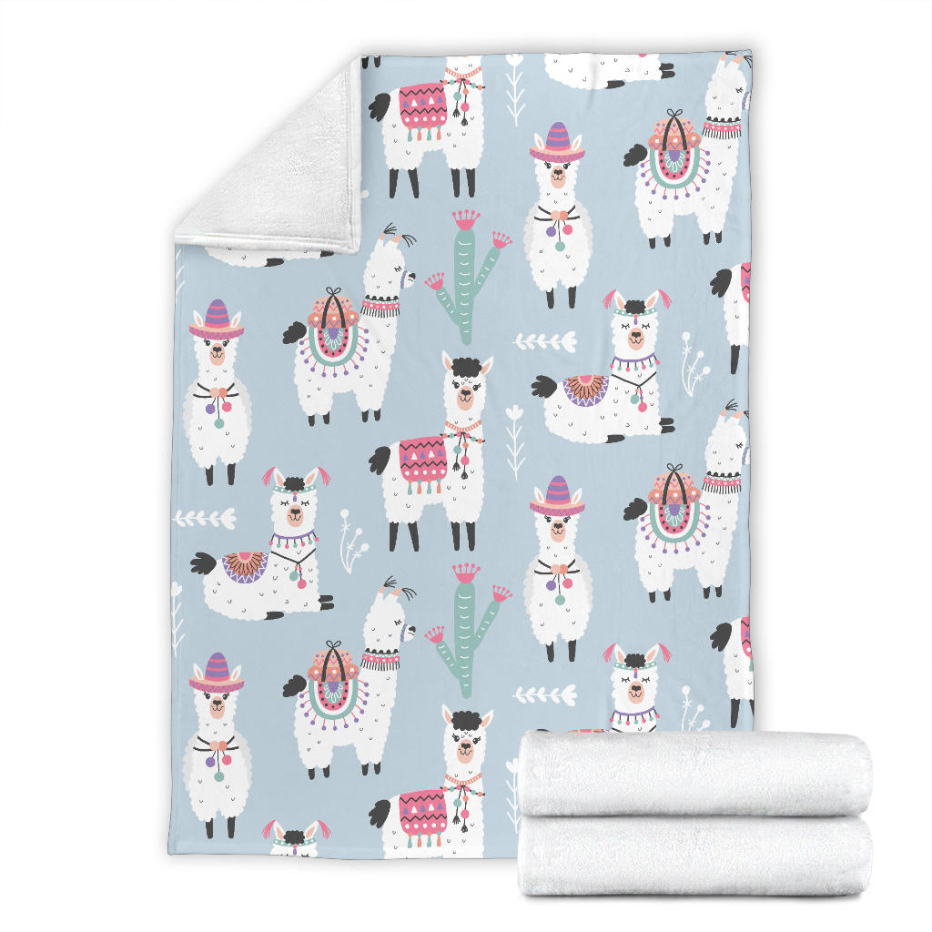 Llama Pattern Print Design 04 Premium Blanket