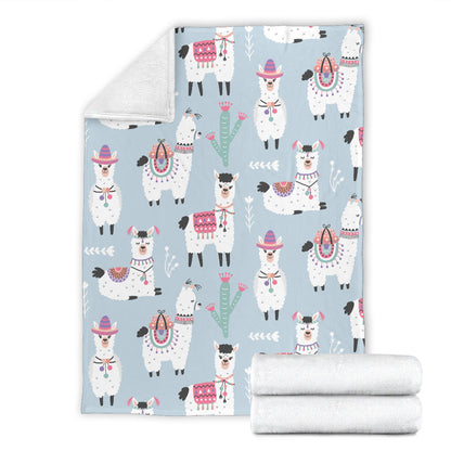 Llama Pattern Print Design 04 Premium Blanket