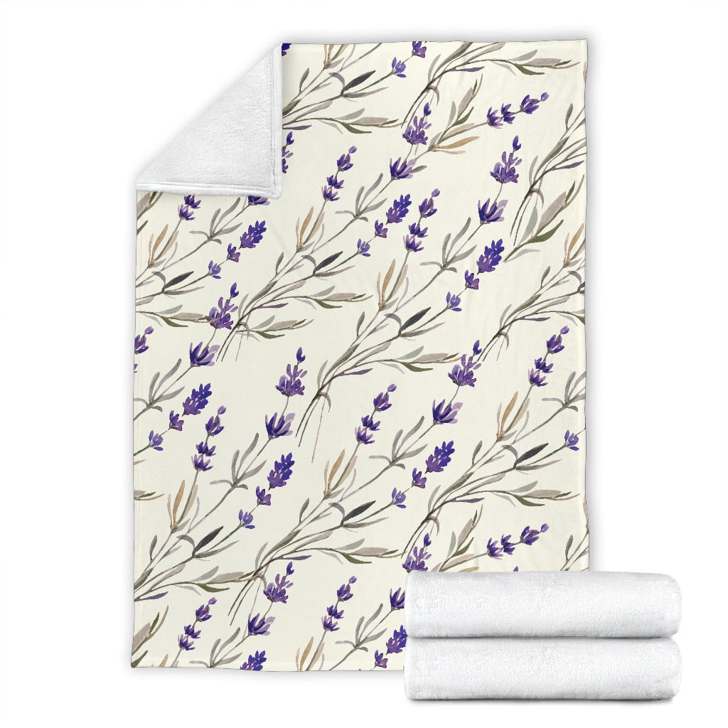 Lavender Pattern Print Design 01 Premium Blanket