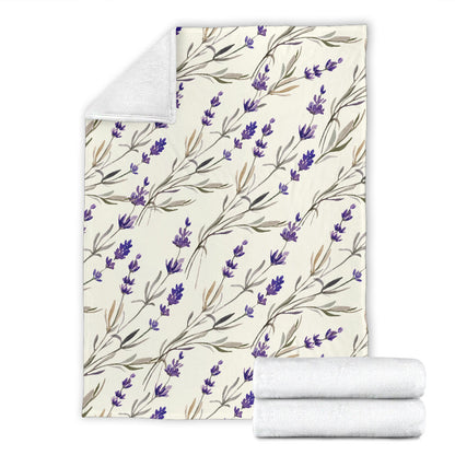 Lavender Pattern Print Design 01 Premium Blanket