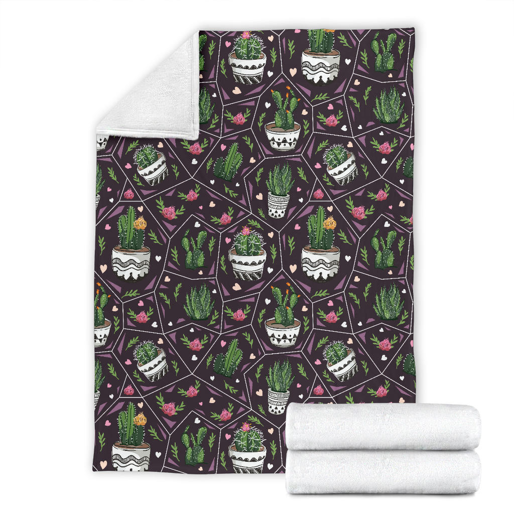 Cactus Pattern Print Design 03 Premium Blanket