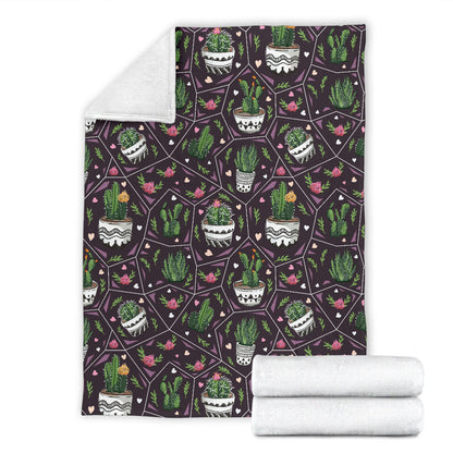 Cactus Pattern Print Design 03 Premium Blanket