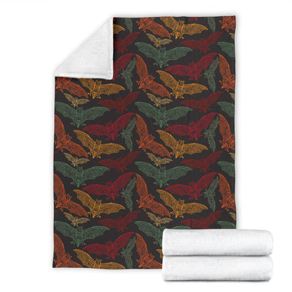 Bat Tribal Pattern Print Design 03 Premium Blanket