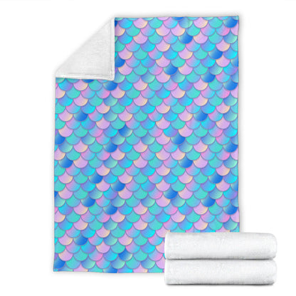 Mermaid Scales Pastel Pattern Print Design 07 Premium Blanket