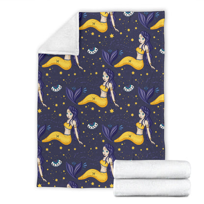 Pisces Pattern Print Design A04 Premium Blanket