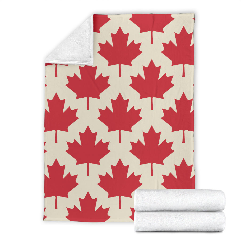Maple Leaf Pattern Print Design 03 Premium Blanket