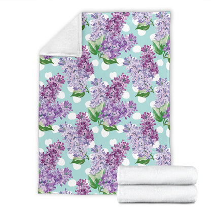 Lilac Pattern Print Design 02 Premium Blanket