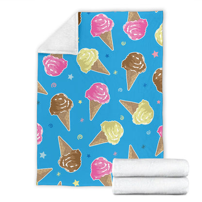 Ice Cream Pattern Print Design 01 Premium Blanket