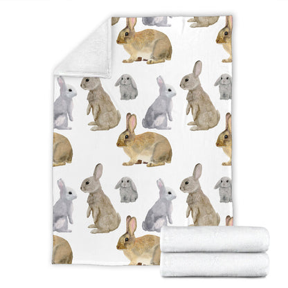 Rabbit Pattern Print Design 02 Premium Blanket