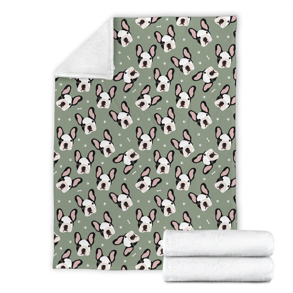 Boston Terrier Pattern Print Design 05 Premium Blanket