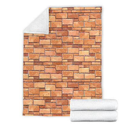 Brick Pattern Print Design 01 Premium Blanket