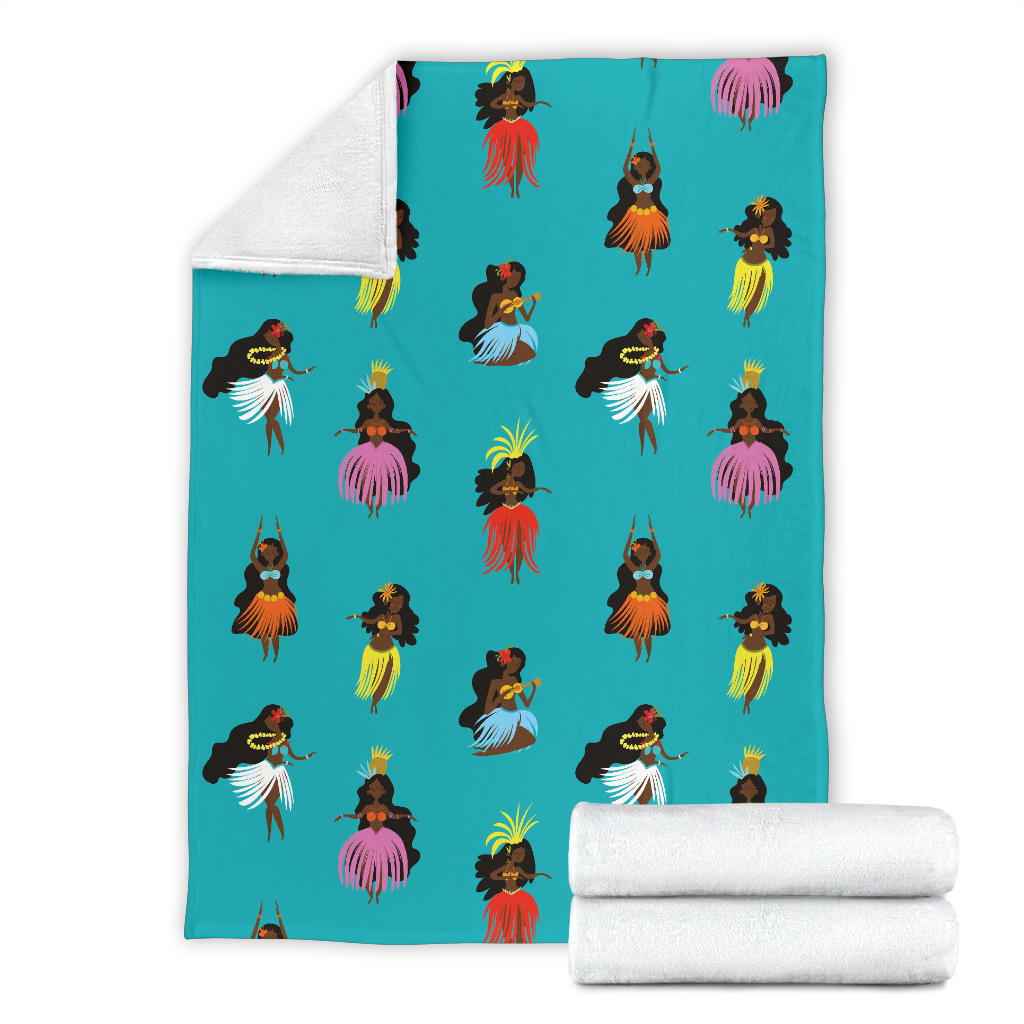 Hula Dancers Pattern Print Design 04 Premium Blanket
