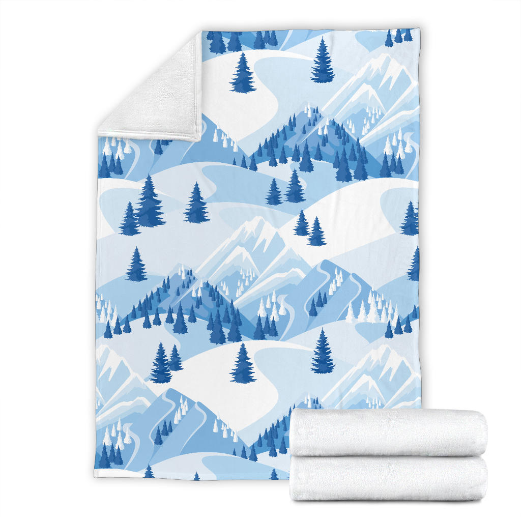 Mountain Pattern Print Design 03 Premium Blanket