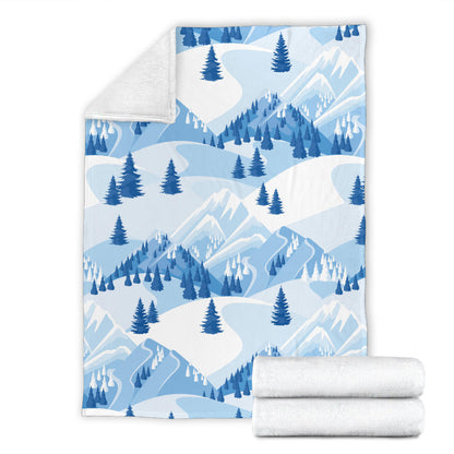 Mountain Pattern Print Design 03 Premium Blanket