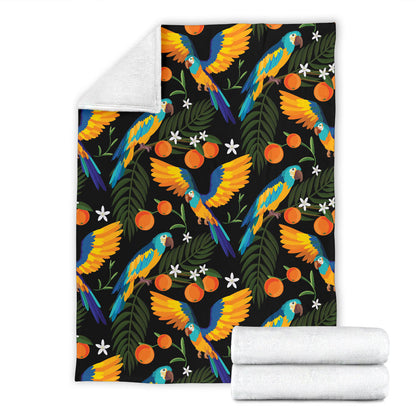 Macaw Pattern Print Design 03 Premium Blanket