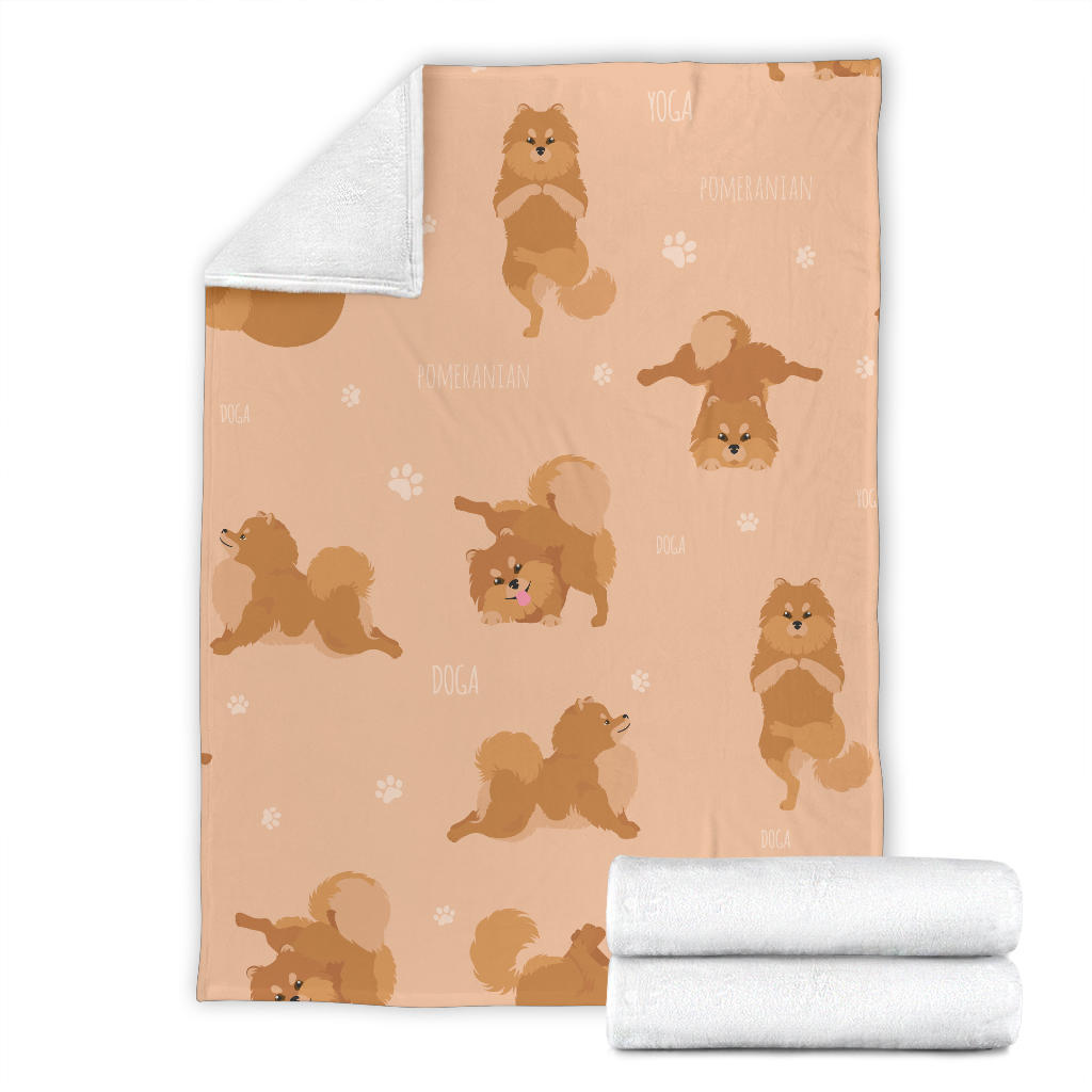 Pomeranians Pattern Print Design A06 Premium Blanket