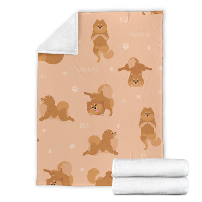 Pomeranians Pattern Print Design A06 Premium Blanket