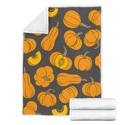 Pumpkin Pattern Print Design A03 Premium Blanket