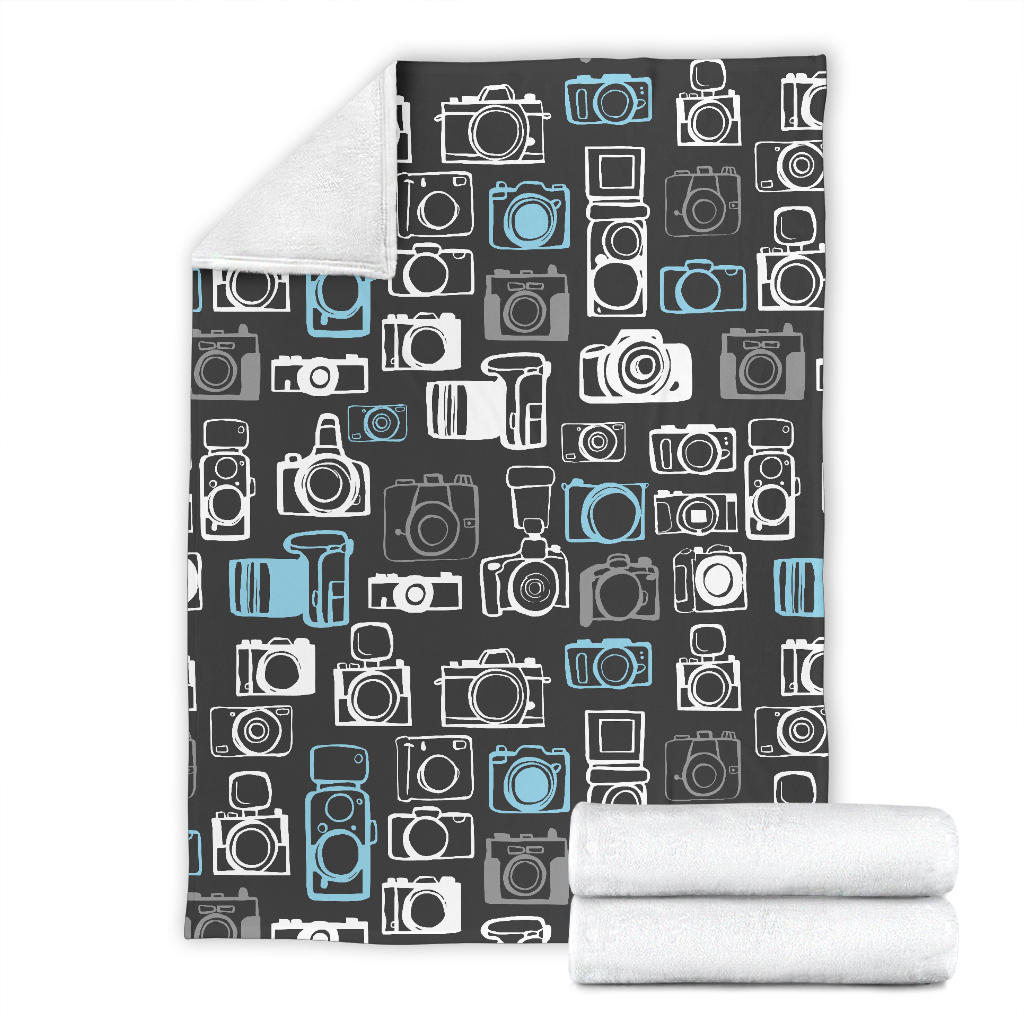 Camera Pattern Print Design 04 Premium Blanket