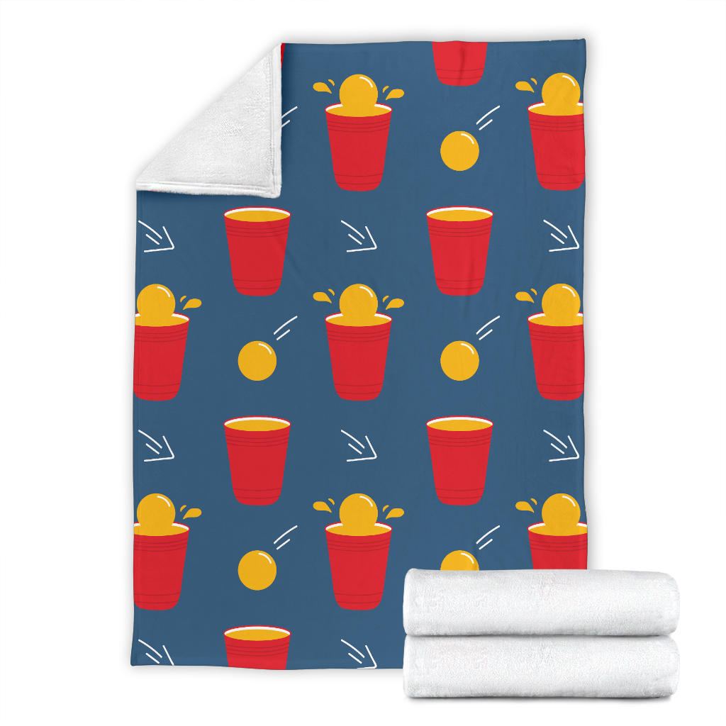Beer Pong Pattern Print Design 02 Premium Blanket