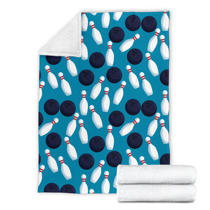Bowling Pin Pattern Print Design 010 Premium Blanket