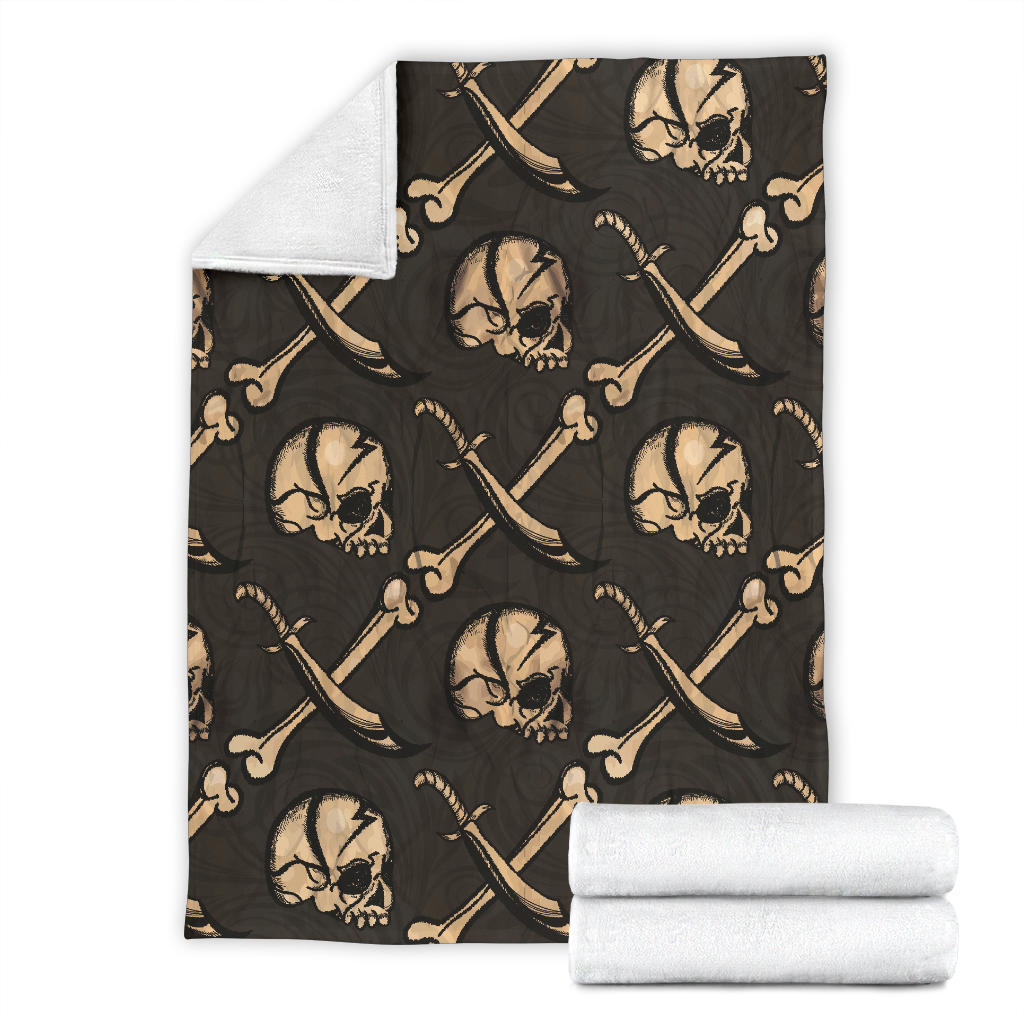 Pirate Pattern Print Design A03 Premium Blanket