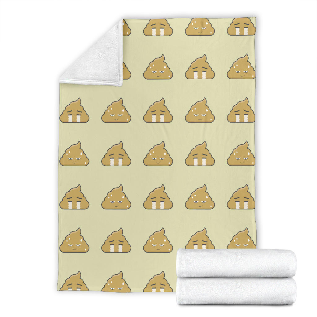 Poop Emoji Pattern Print Design A04 Premium Blanket