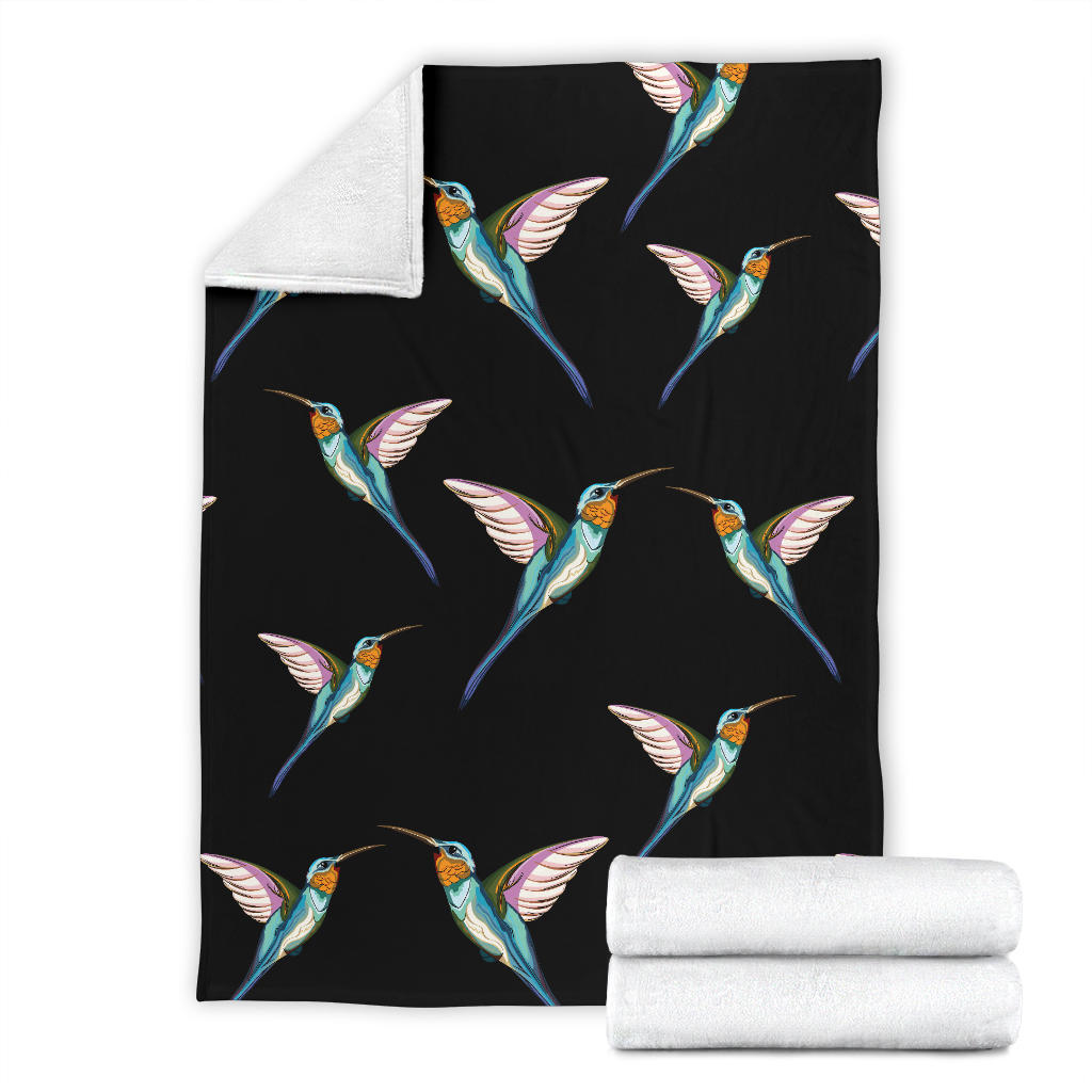Hummingbird Pattern Print Design 06 Premium Blanket