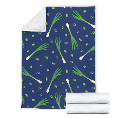 Leek Pattern Print Design 02 Premium Blanket