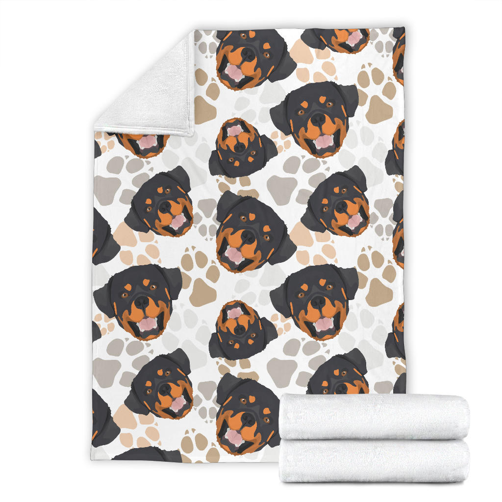 Rottweiler Pattern Print Design A03 Premium Blanket