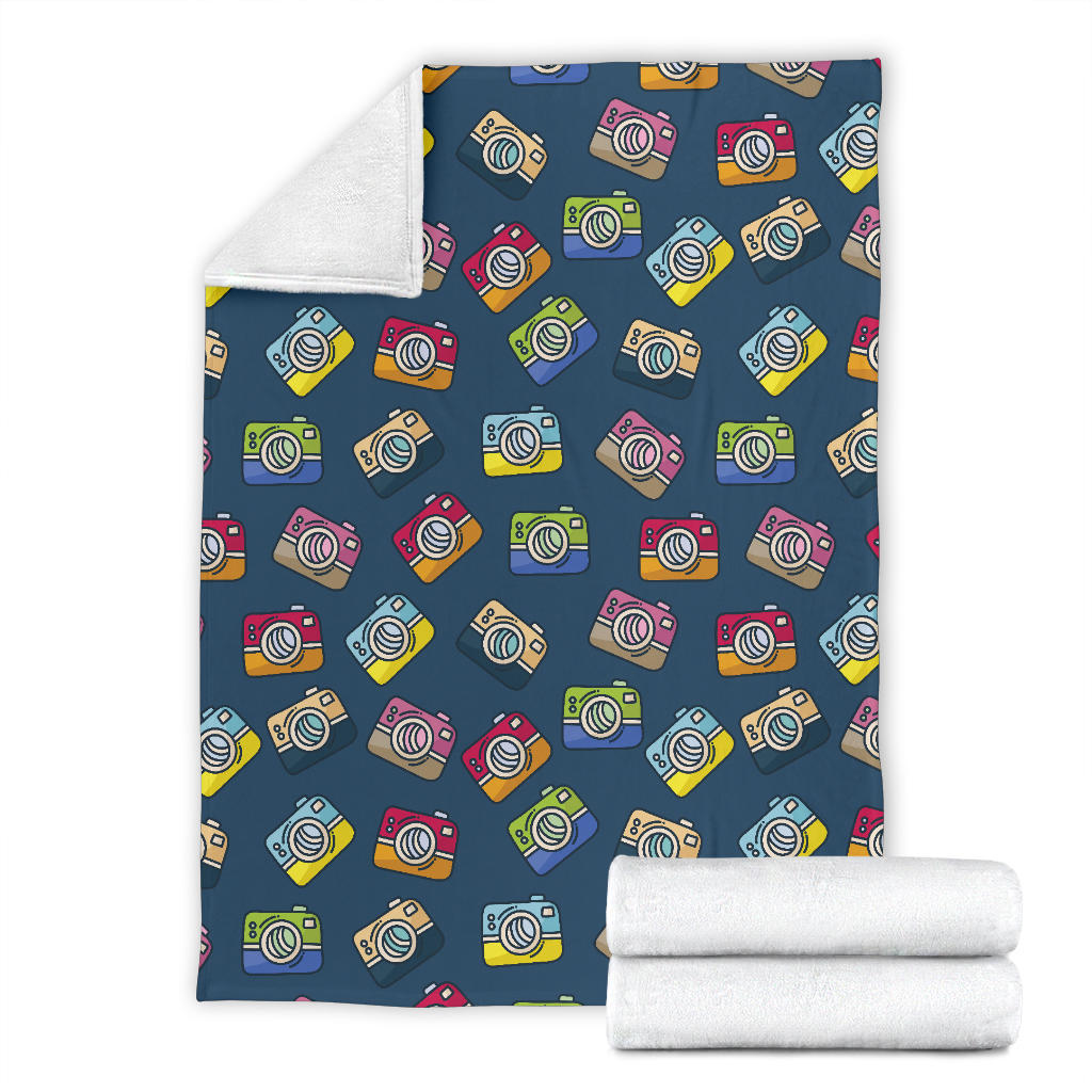 Camera Pattern Print Design 03 Premium Blanket