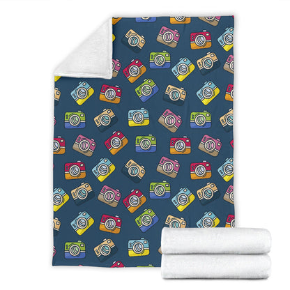 Camera Pattern Print Design 03 Premium Blanket