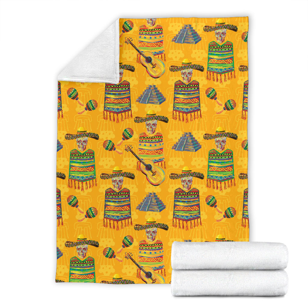 Maracas Mexican Style Pattern Print Design 02 Premium Blanket